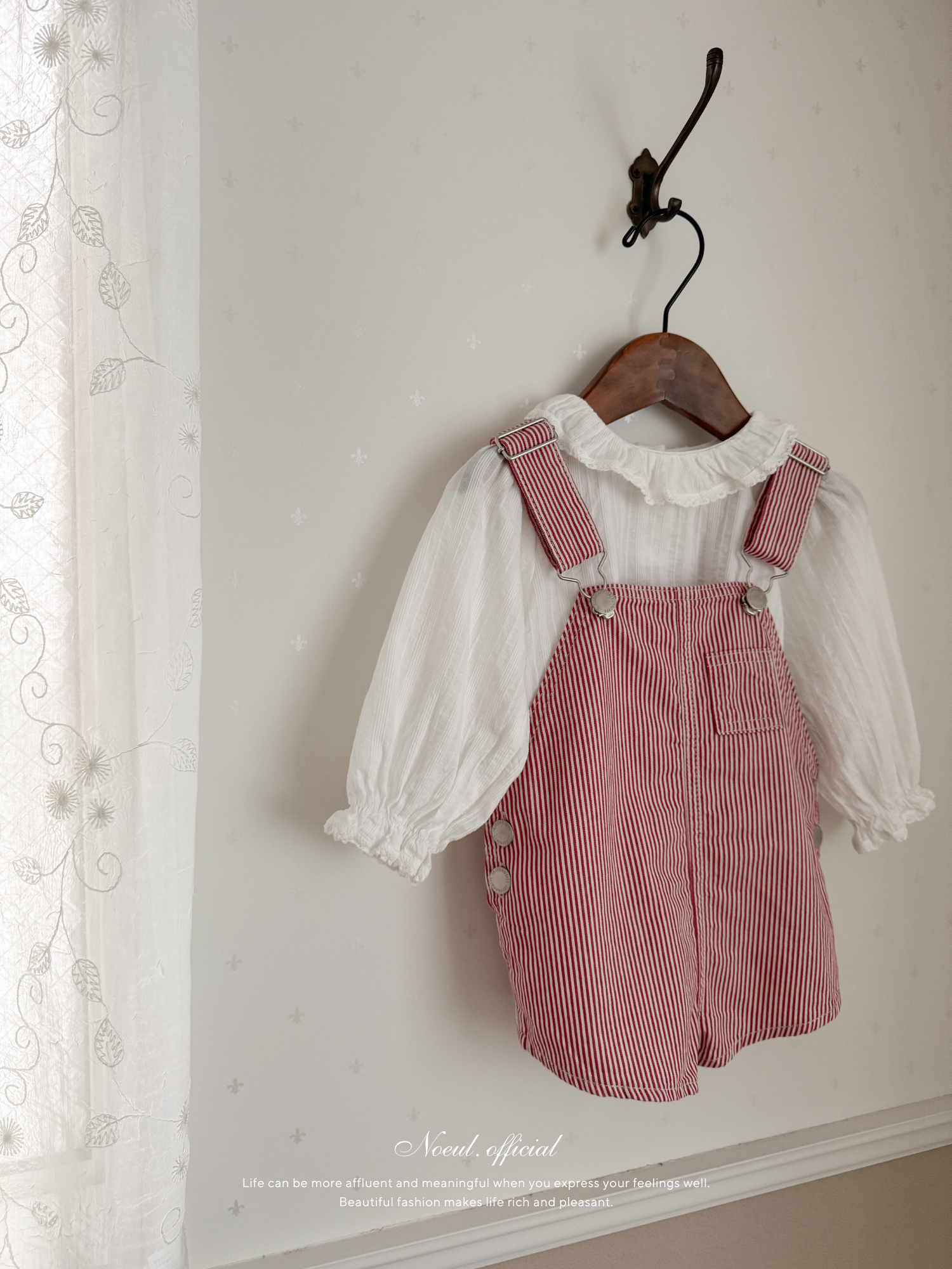 Cotton berry short overalls