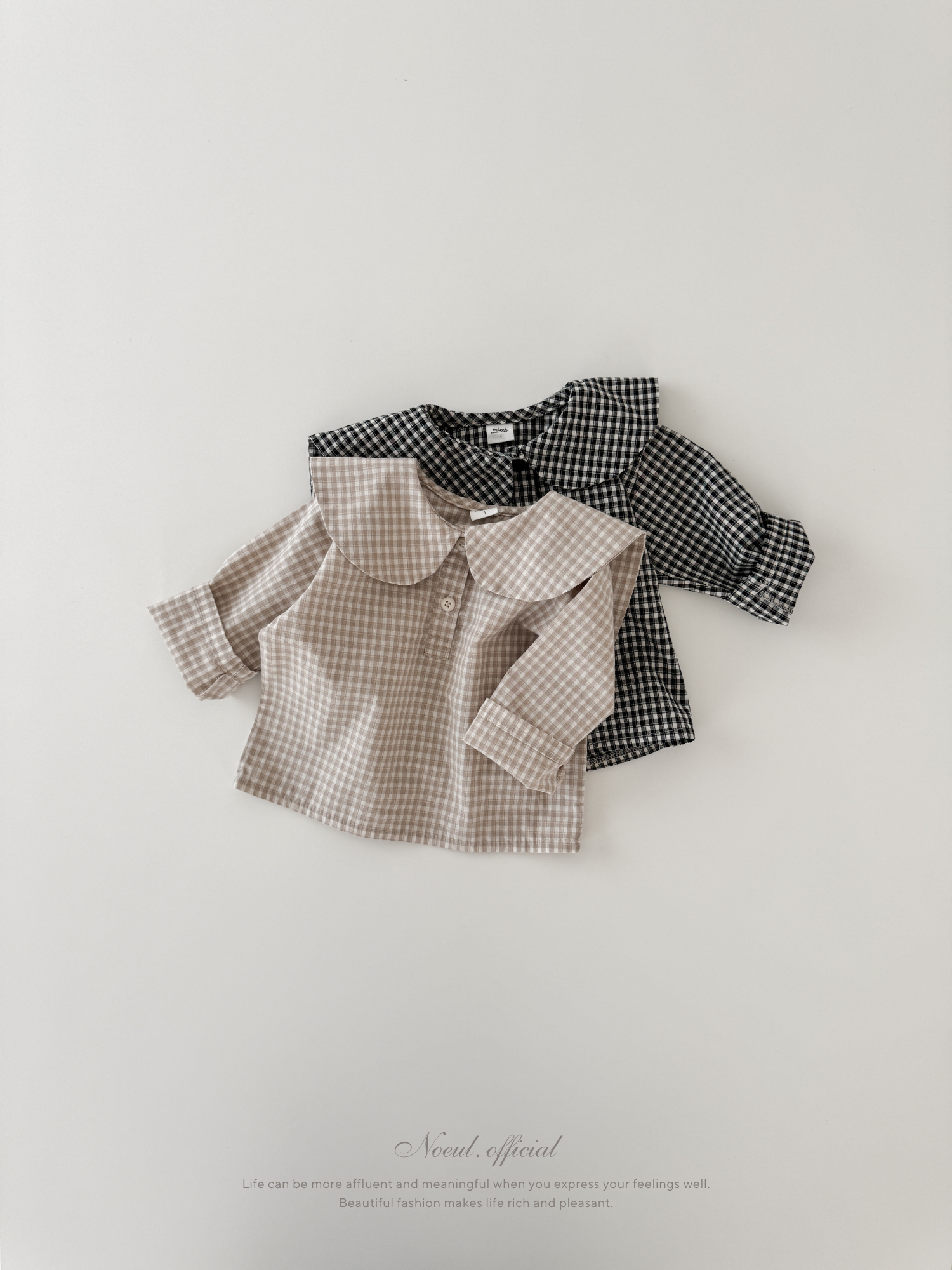 Sunny check sailor blouse