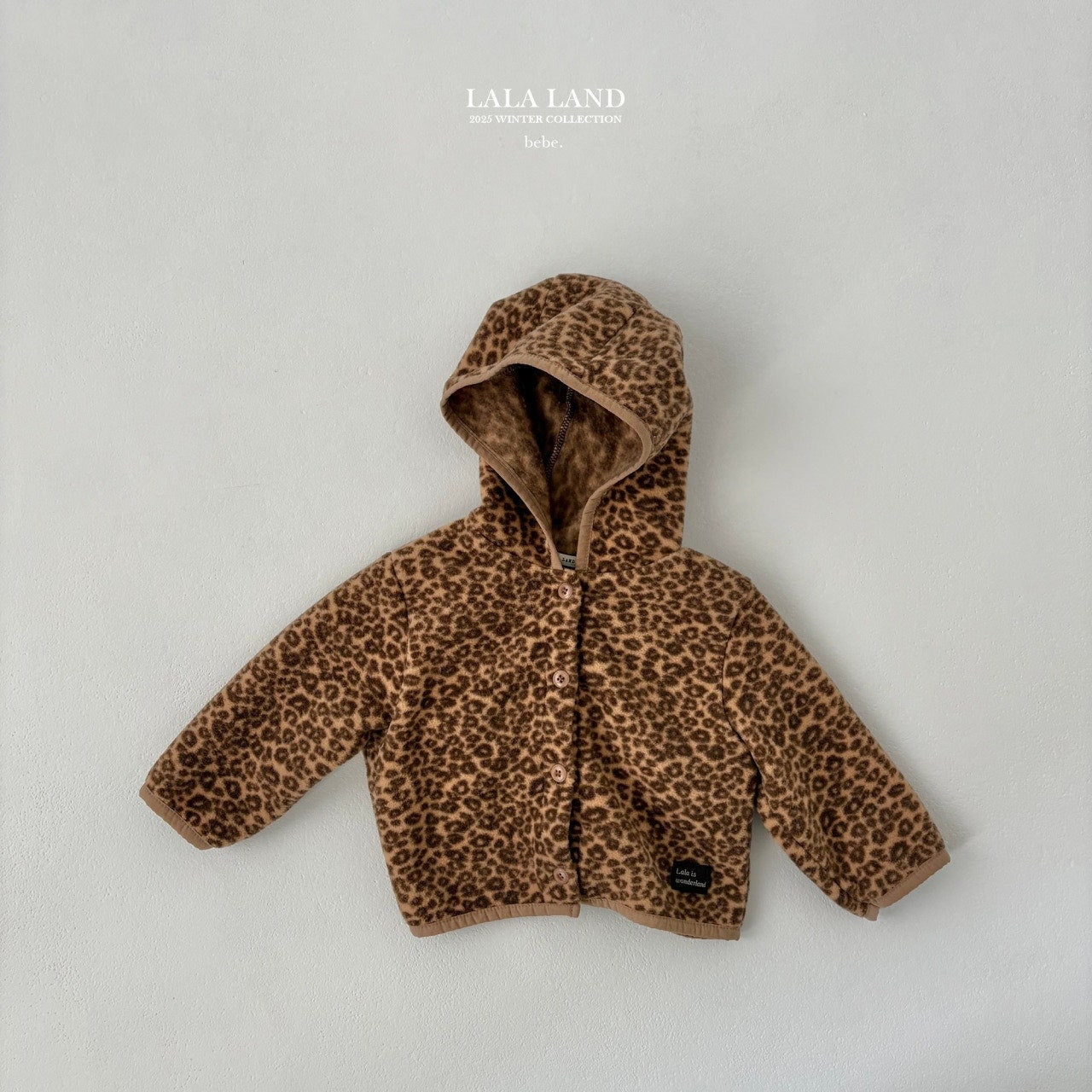 ［Lala land］Leopard fleece cardigan