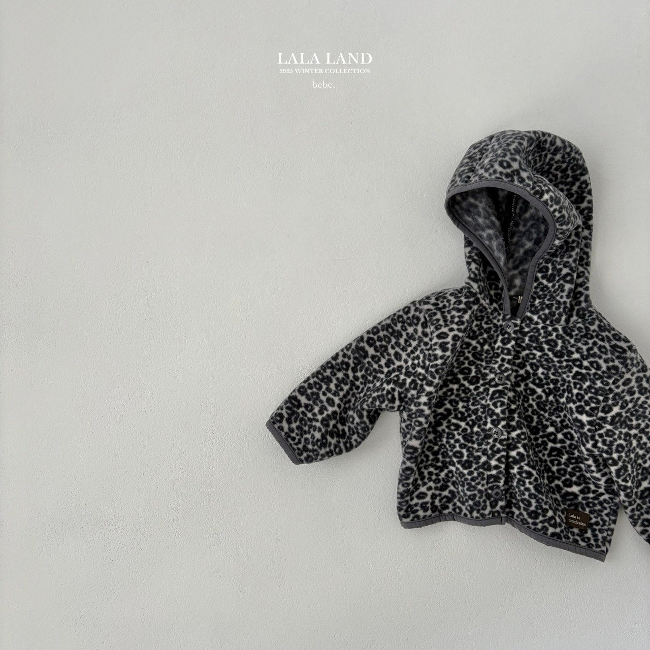 ［Lala land］Leopard fleece cardigan