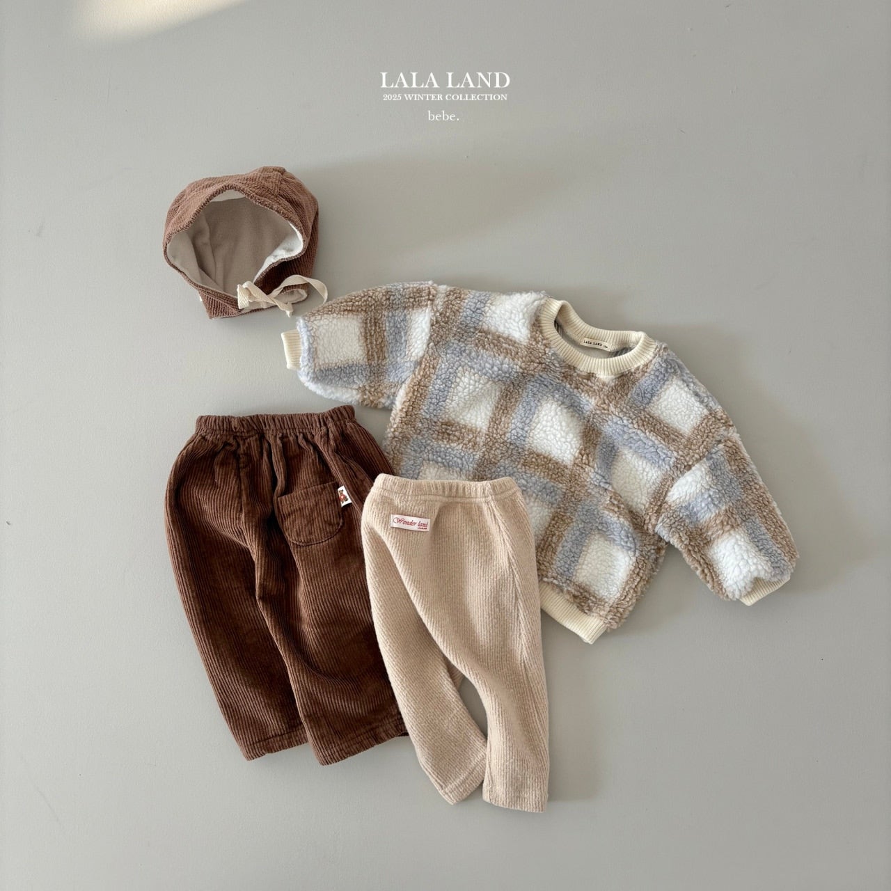 ［Lala land］Corduroy fleece bonnet (baby)