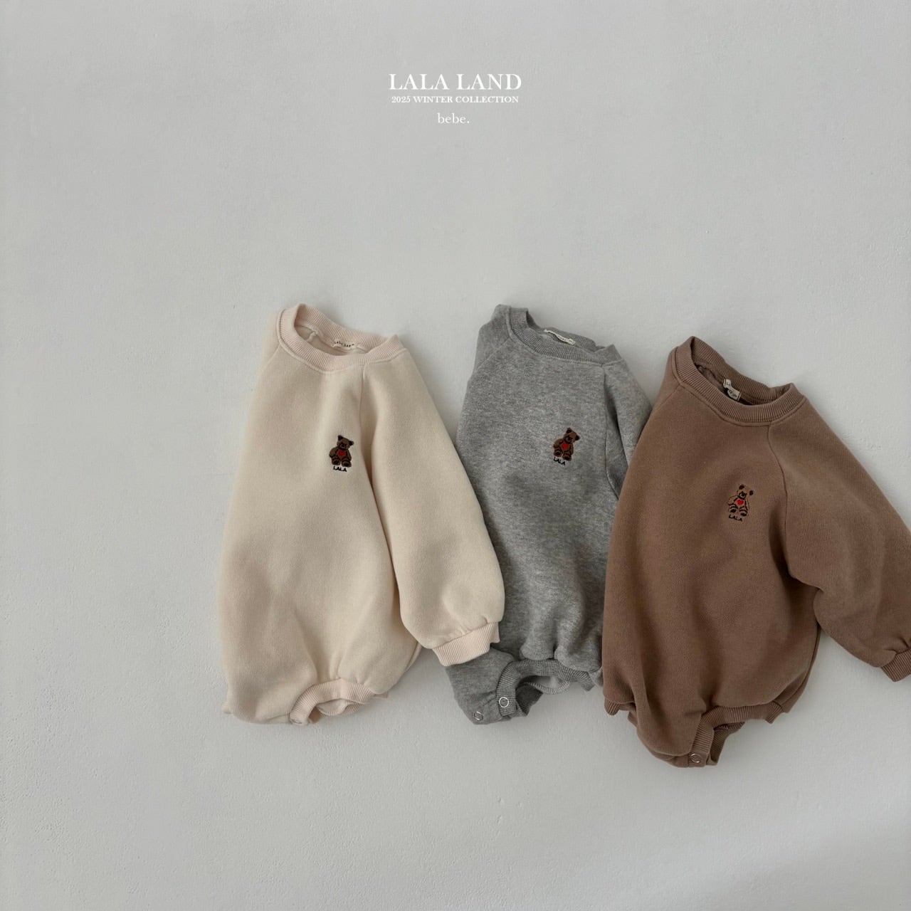 ［Lala land］Bear raglan rompers (baby)