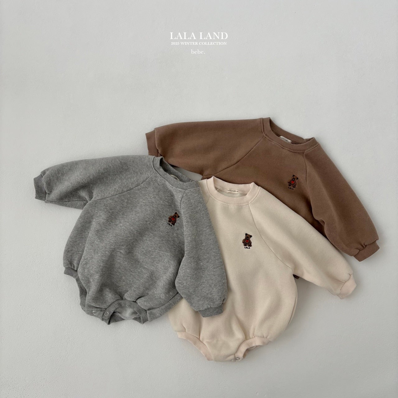 ［Lala land］Bear raglan rompers (baby)