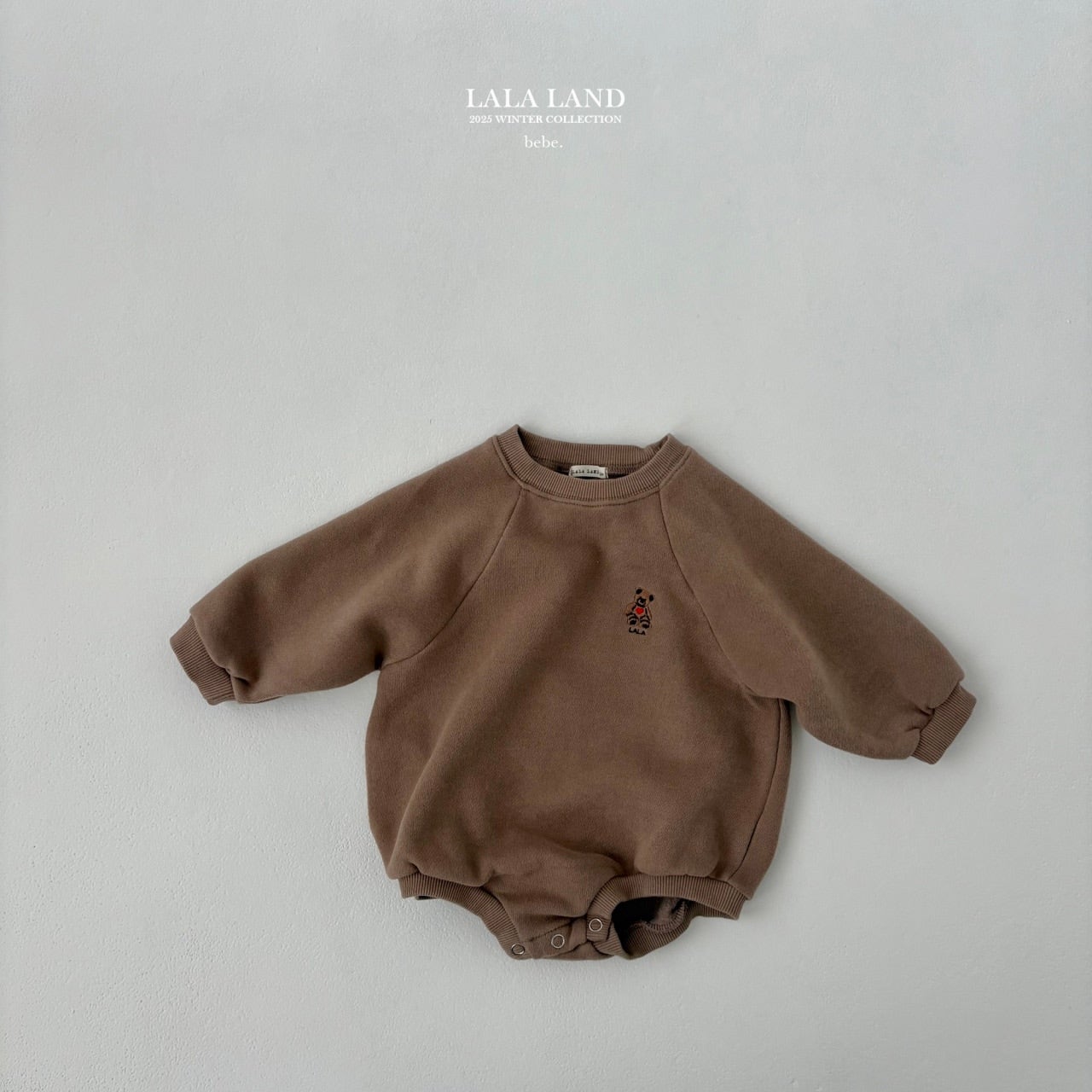 ［Lala land］Bear raglan rompers (baby)