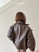 ［ELLY MOLLY］Awesome leather jacket
