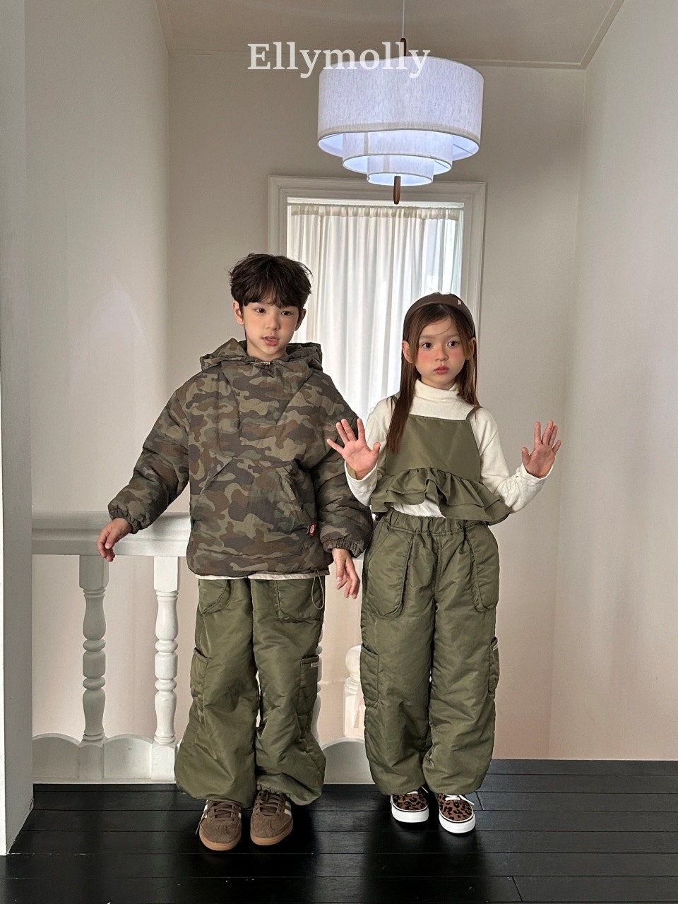 ［ELLY MOLLY］Camo padding hoodie