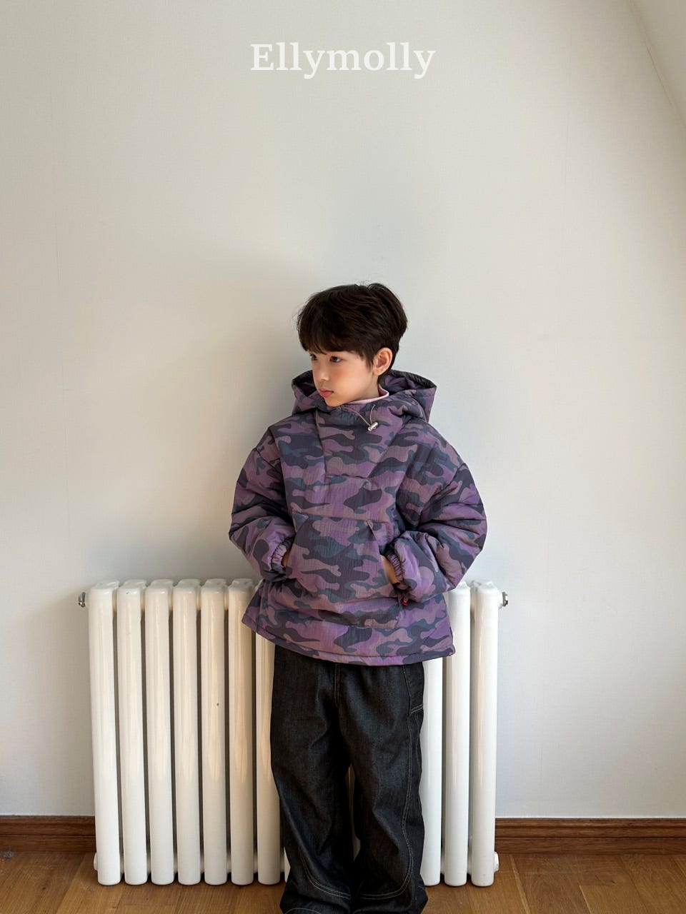 ［ELLY MOLLY］Camo padding hoodie