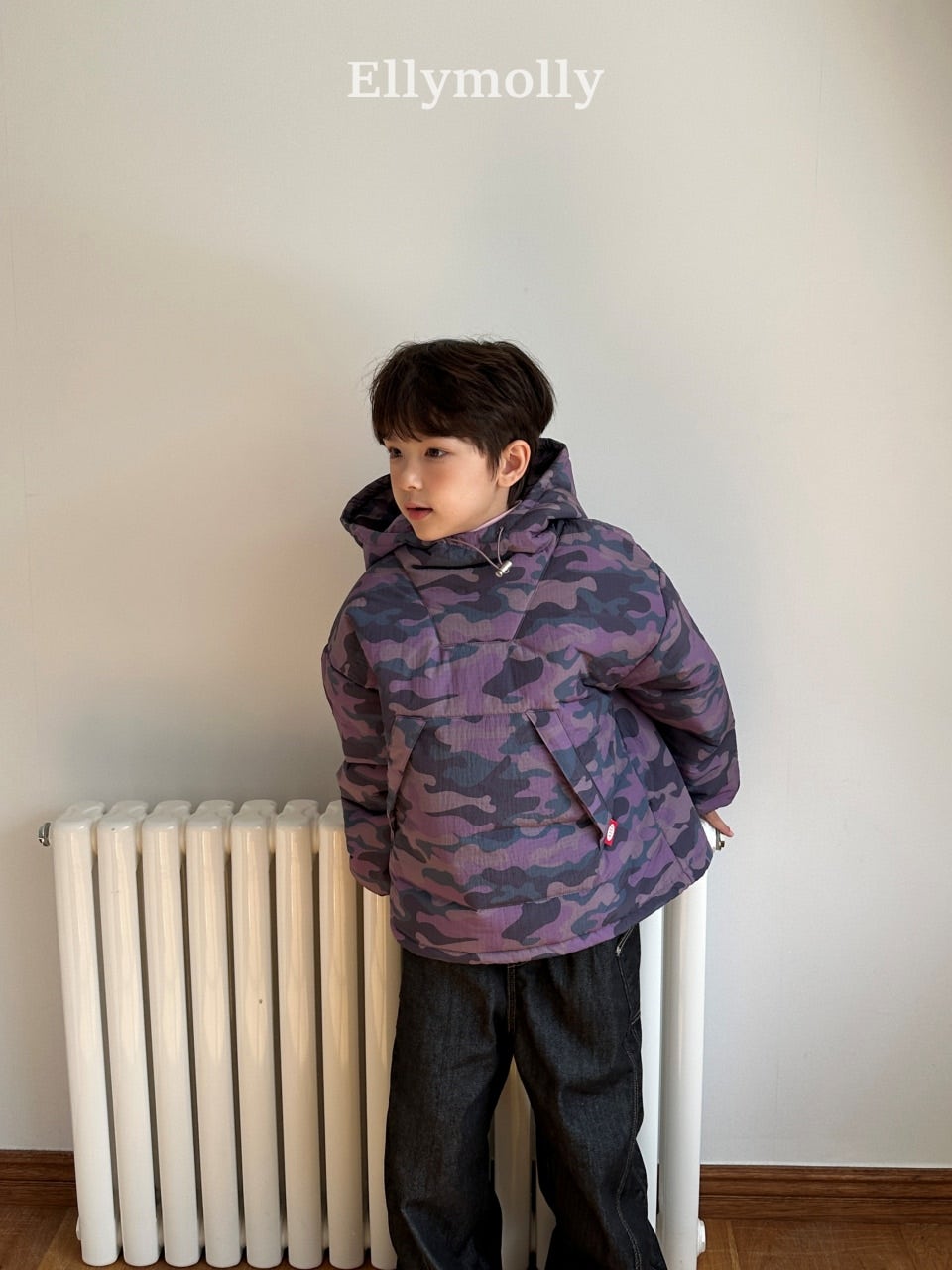 ［ELLY MOLLY］Camo padding hoodie
