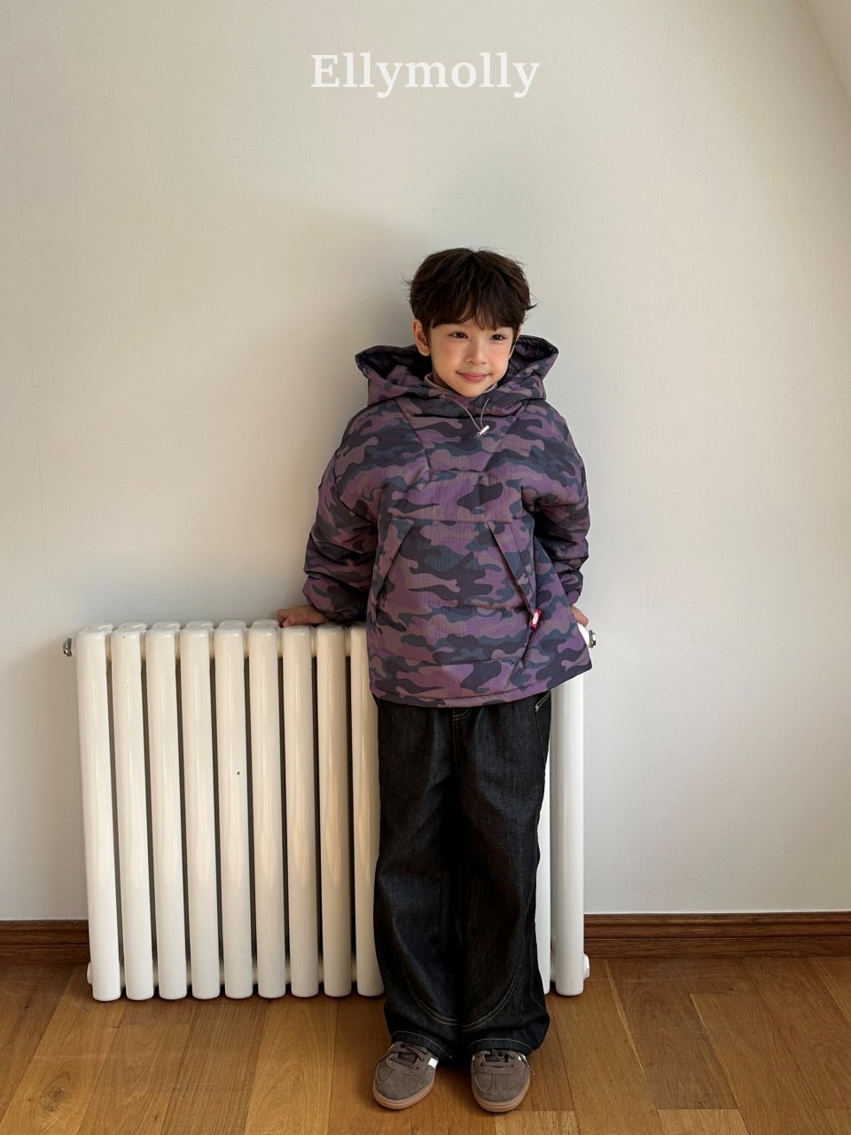［ELLY MOLLY］Camo padding hoodie