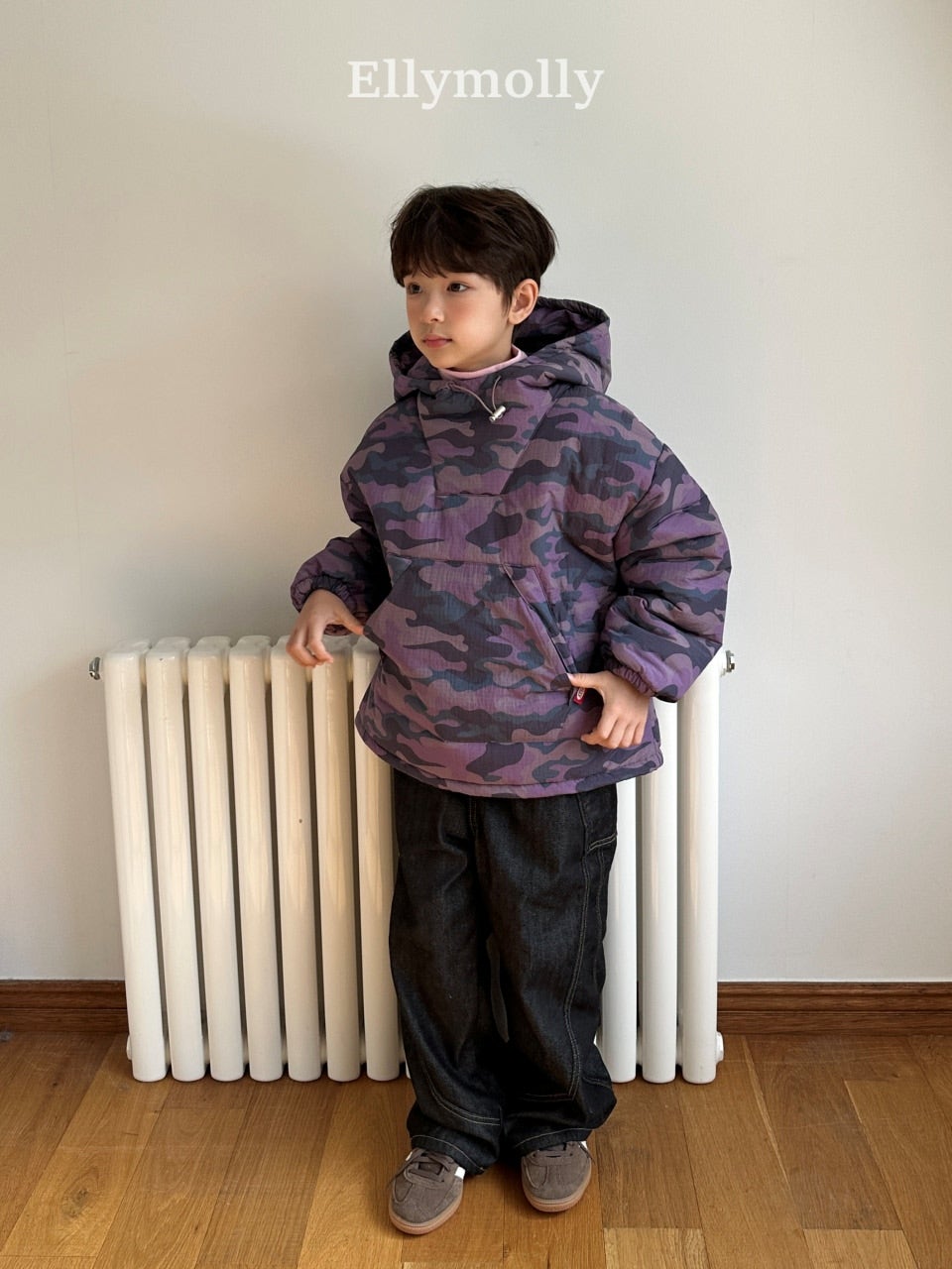 ［ELLY MOLLY］Camo padding hoodie