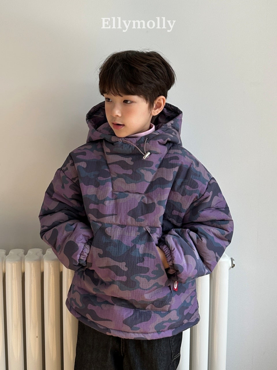 ［ELLY MOLLY］Camo padding hoodie