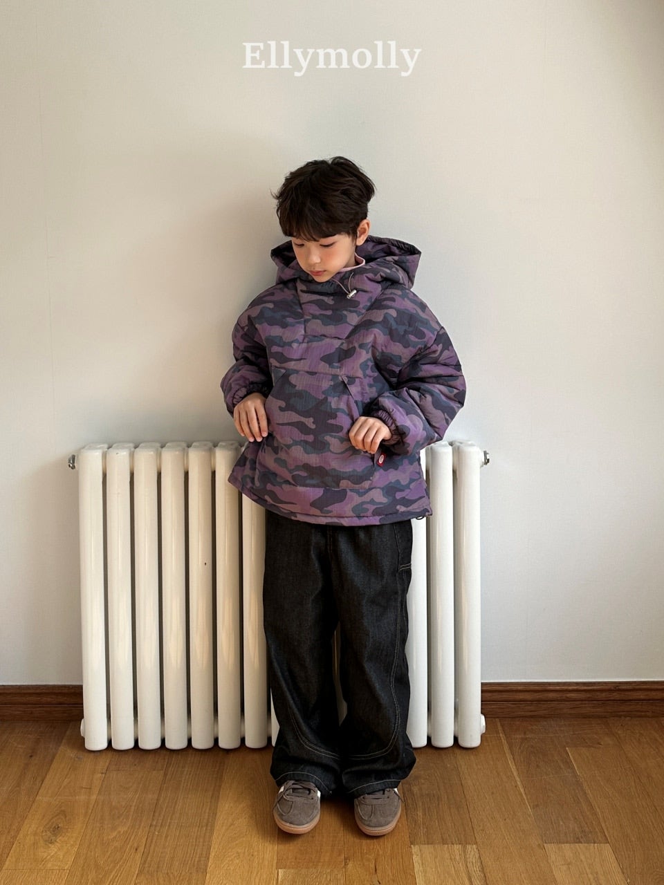 ［ELLY MOLLY］Camo padding hoodie