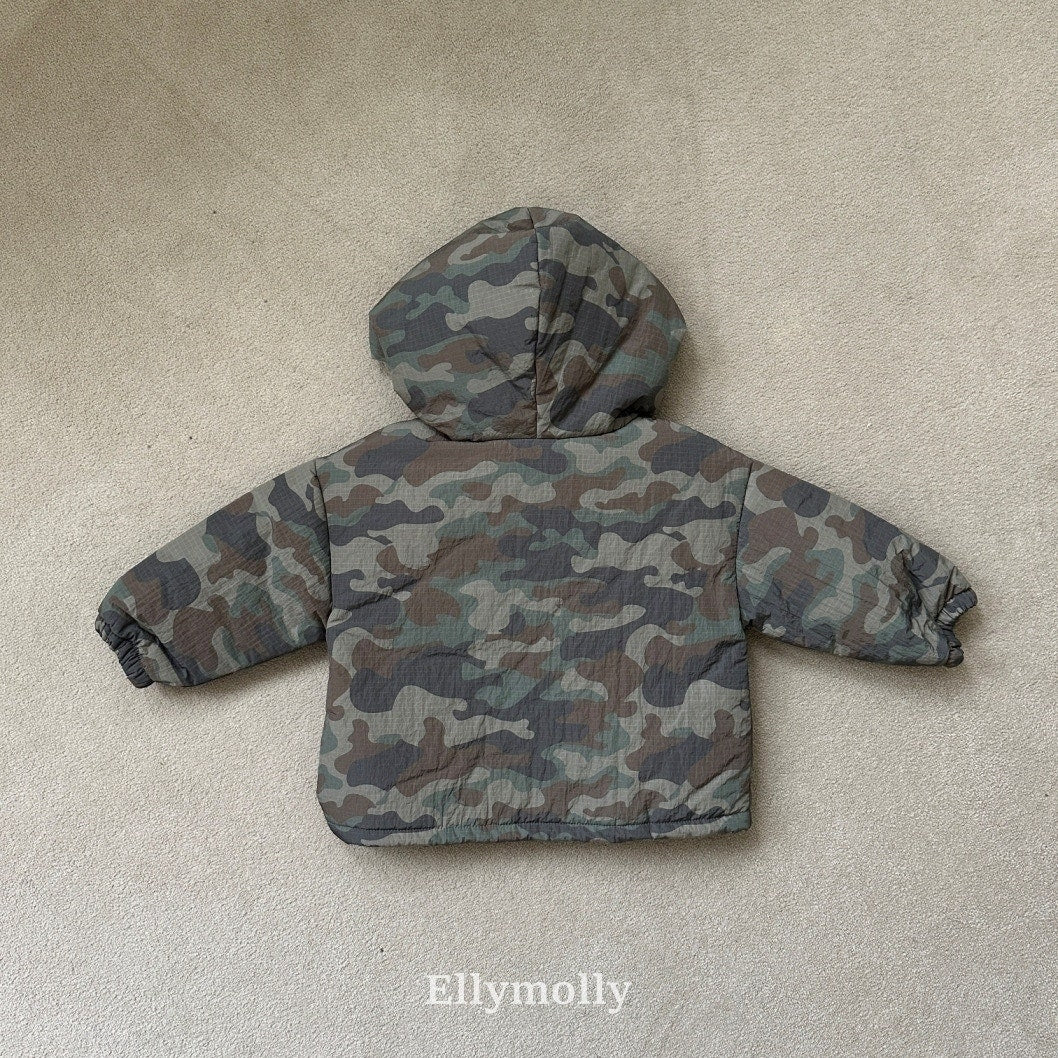 ［ELLY MOLLY］Camo padding hoodie
