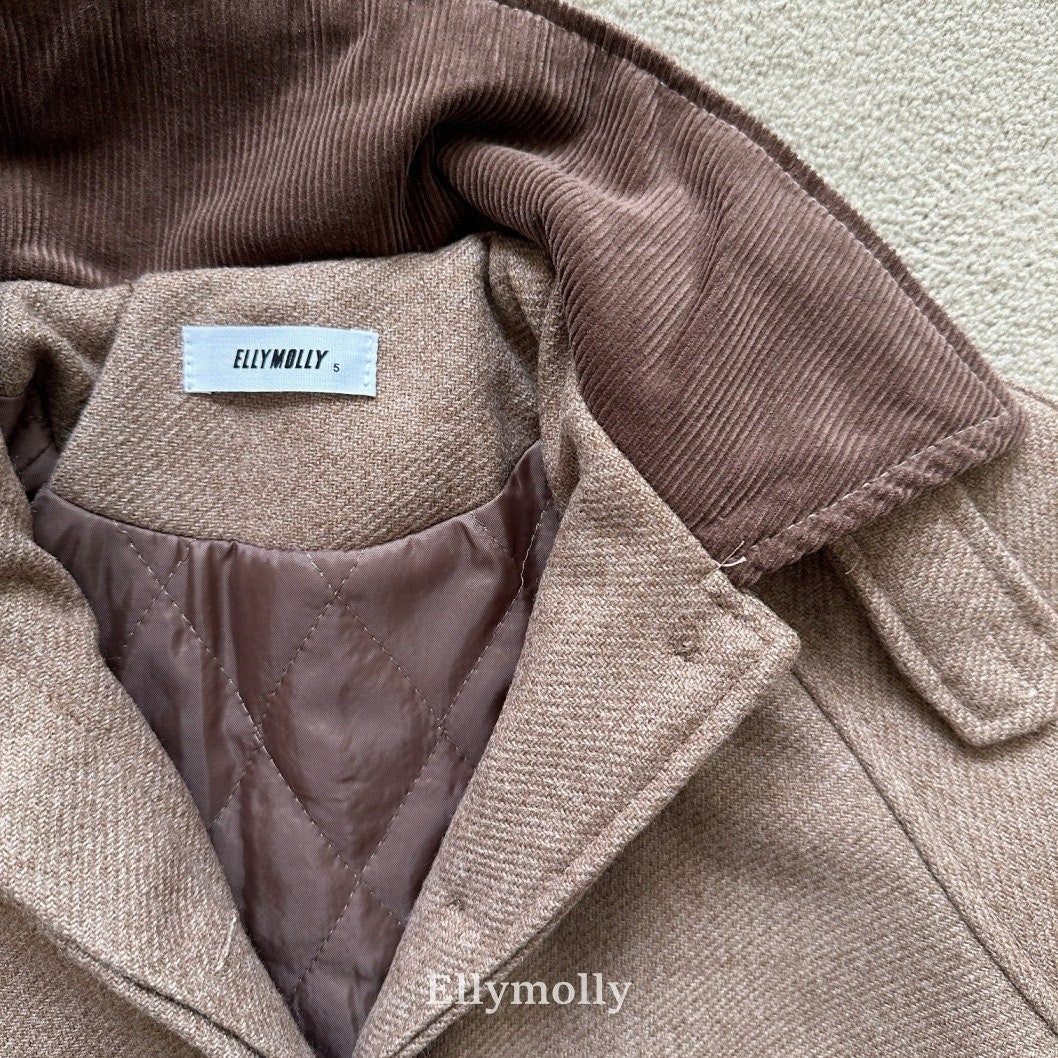［ELLY MOLLY］Fine wool lomg coat