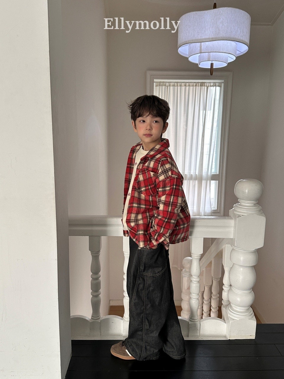 ［ELLY MOLLY］Merry check shirt