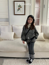 ［ELLY MOLLY］Wooly stripe hood jumper