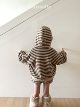 ［ELLY MOLLY］Wooly stripe hood jumper