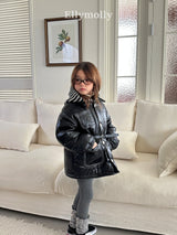 ［ELLY MOLLY］Wooly stripe hood jumper