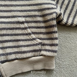 ［ELLY MOLLY］Wooly stripe hood jumper