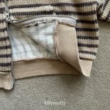 ［ELLY MOLLY］Wooly stripe hood jumper