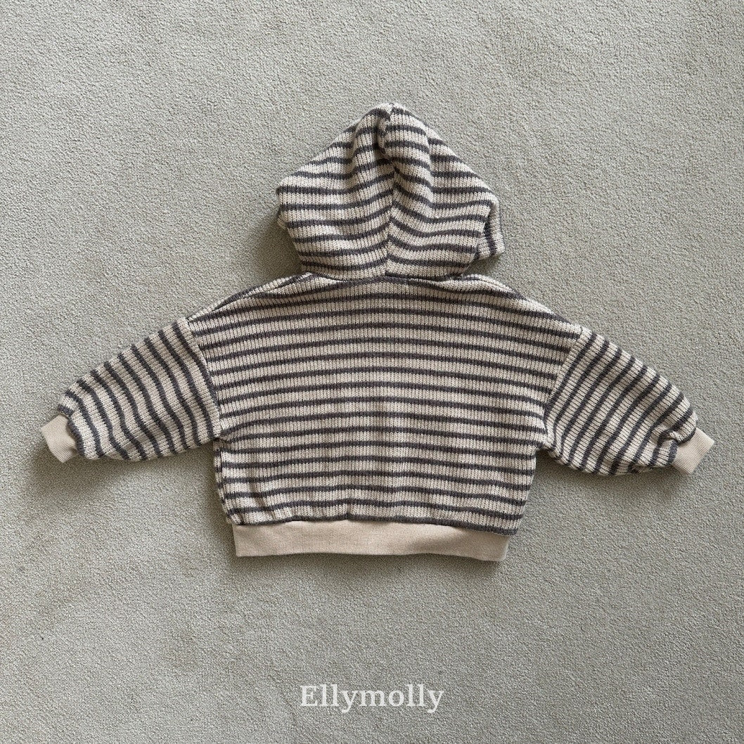 ［ELLY MOLLY］Wooly stripe hood jumper
