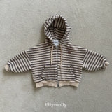 ［ELLY MOLLY］Wooly stripe hood jumper