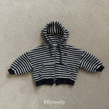 ［ELLY MOLLY］Wooly stripe hood jumper