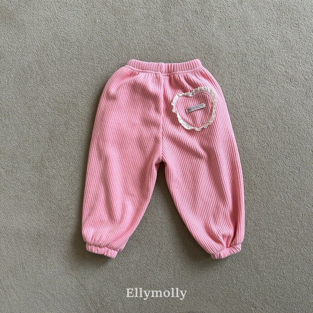 ［ELLY MOLLY］Heart cozy jogger pants