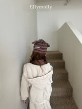 ［ELLY MOLLY］Cozy rib hood zip-up