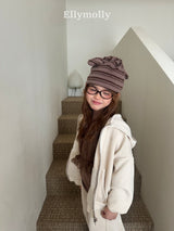 ［ELLY MOLLY］Cozy rib hood zip-up