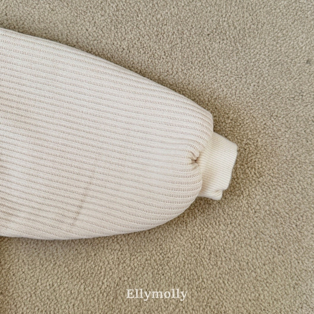 ［ELLY MOLLY］Cozy rib hood zip-up