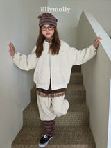 ［ELLY MOLLY］Cozy rib hood zip-up