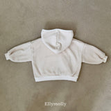 ［ELLY MOLLY］Cozy rib hood zip-up