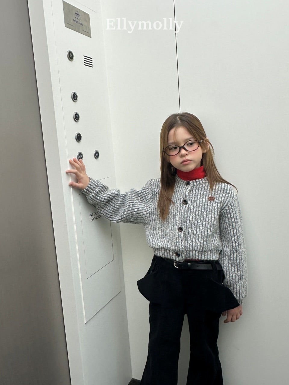 ［ELLY MOLLY］Muffin wool cardigan