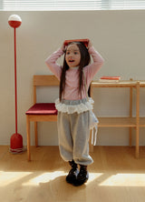 [whitesketchbook] Rozy frill jogger pants