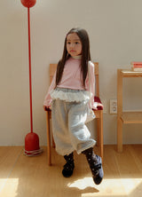 [whitesketchbook] Rozy frill jogger pants