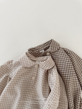 Sunny check collar rompers