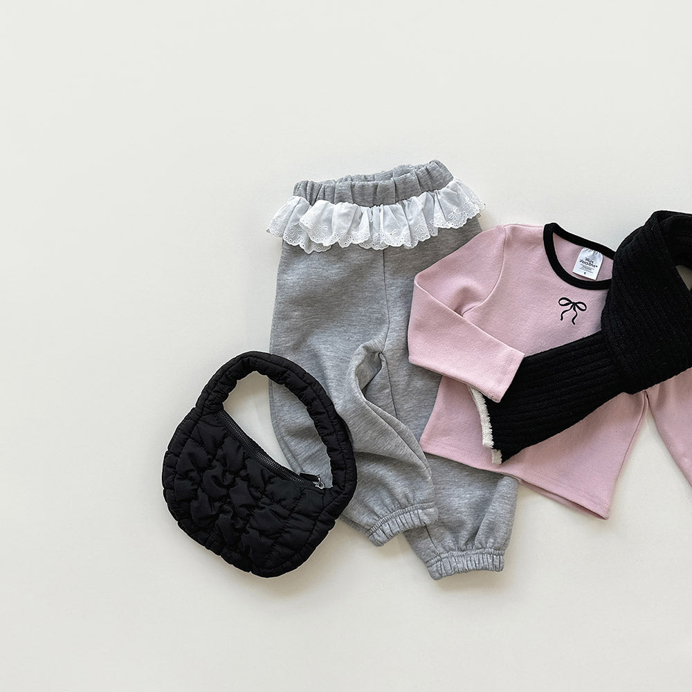 [whitesketchbook] Rozy frill jogger pants