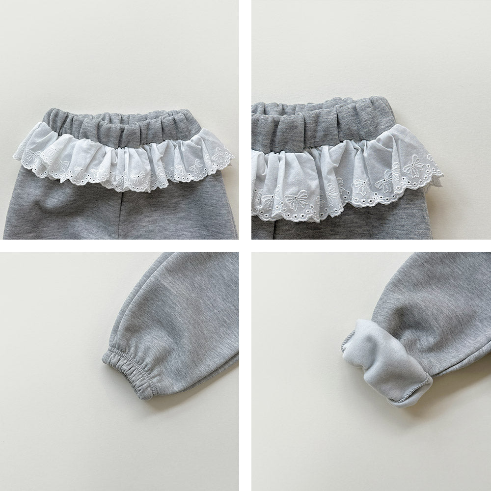 [whitesketchbook] Rozy frill jogger pants