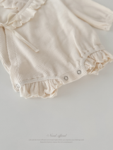 Waffle frill wrap newborn rompers