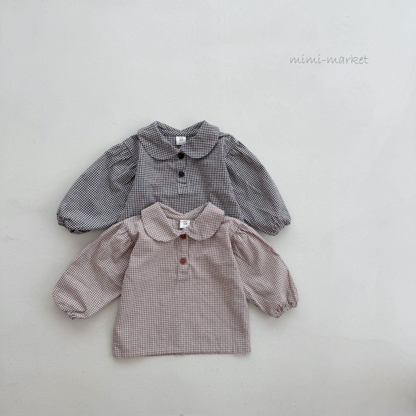 ［mimi market］Short check blouse