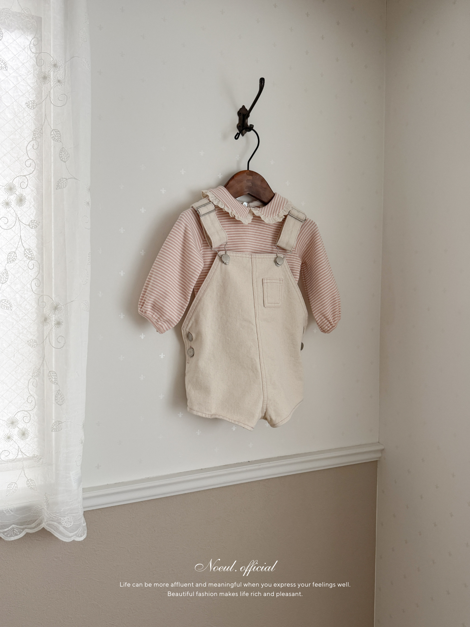 Cotton berry short overalls