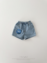 Denim short pants