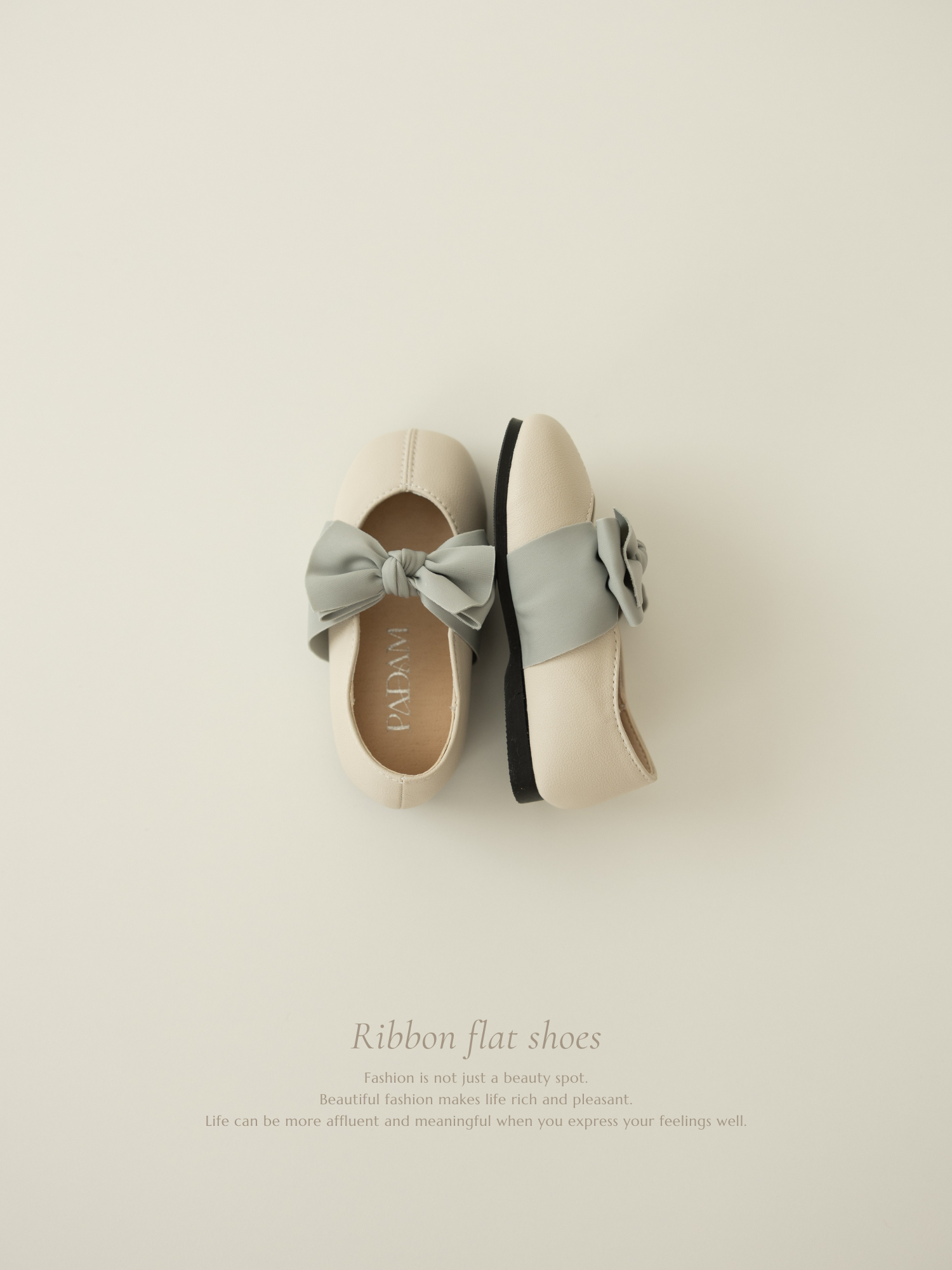 Ribbon flat shoes - Frozen yogurt -
