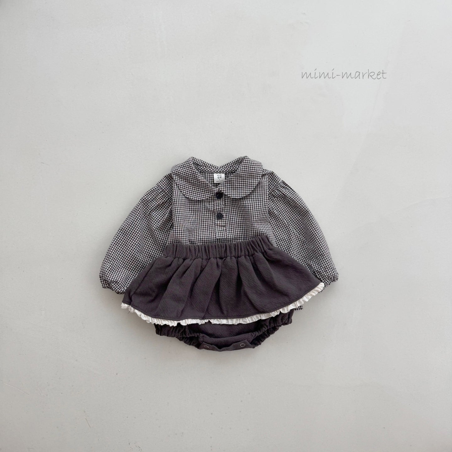 ［mimi market］Short check blouse