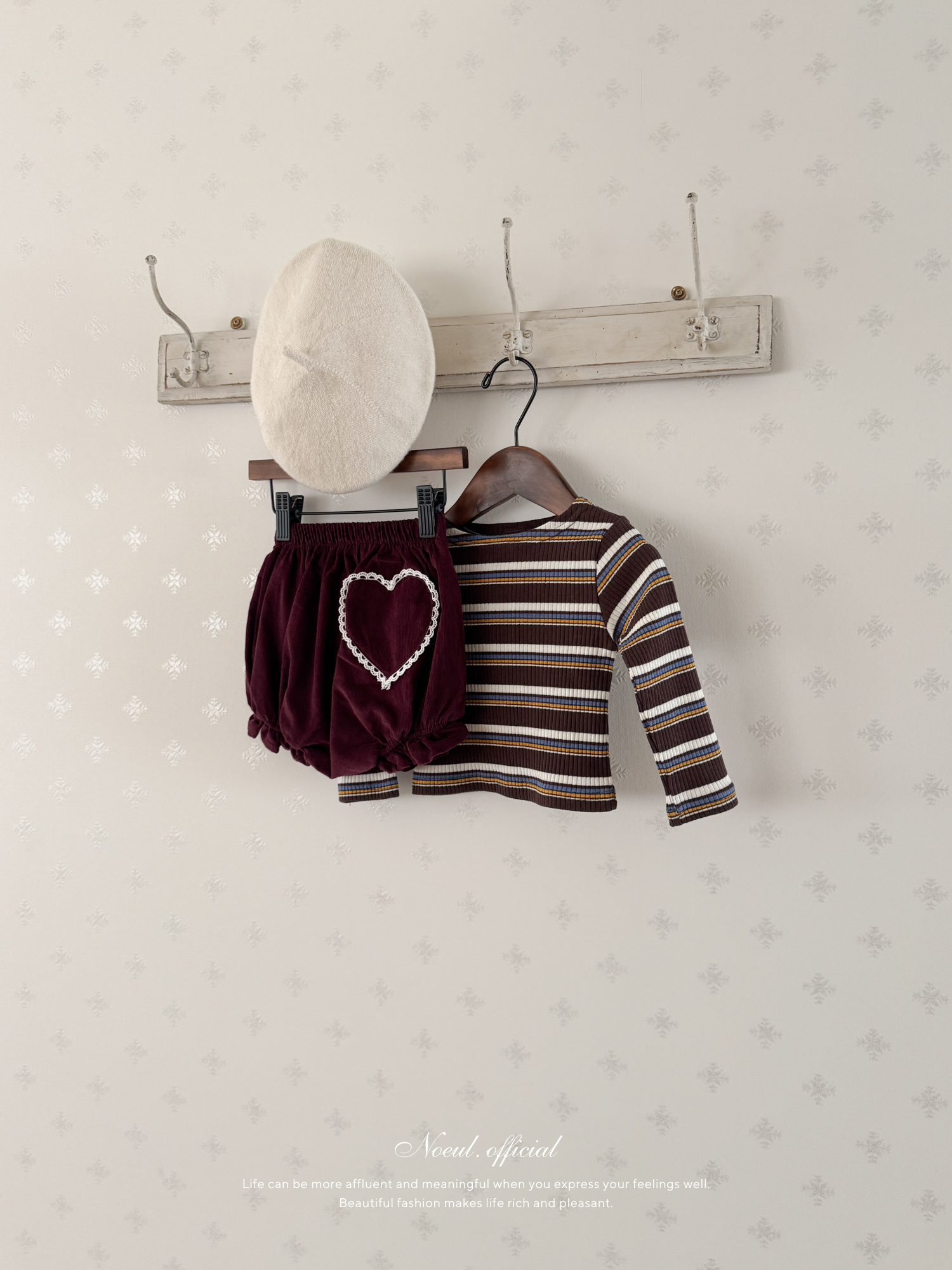 Heart corduroy frill bloomer