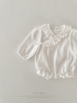 Waffle frill wrap newborn rompers