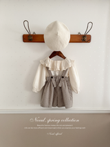 Mini check suspender pants