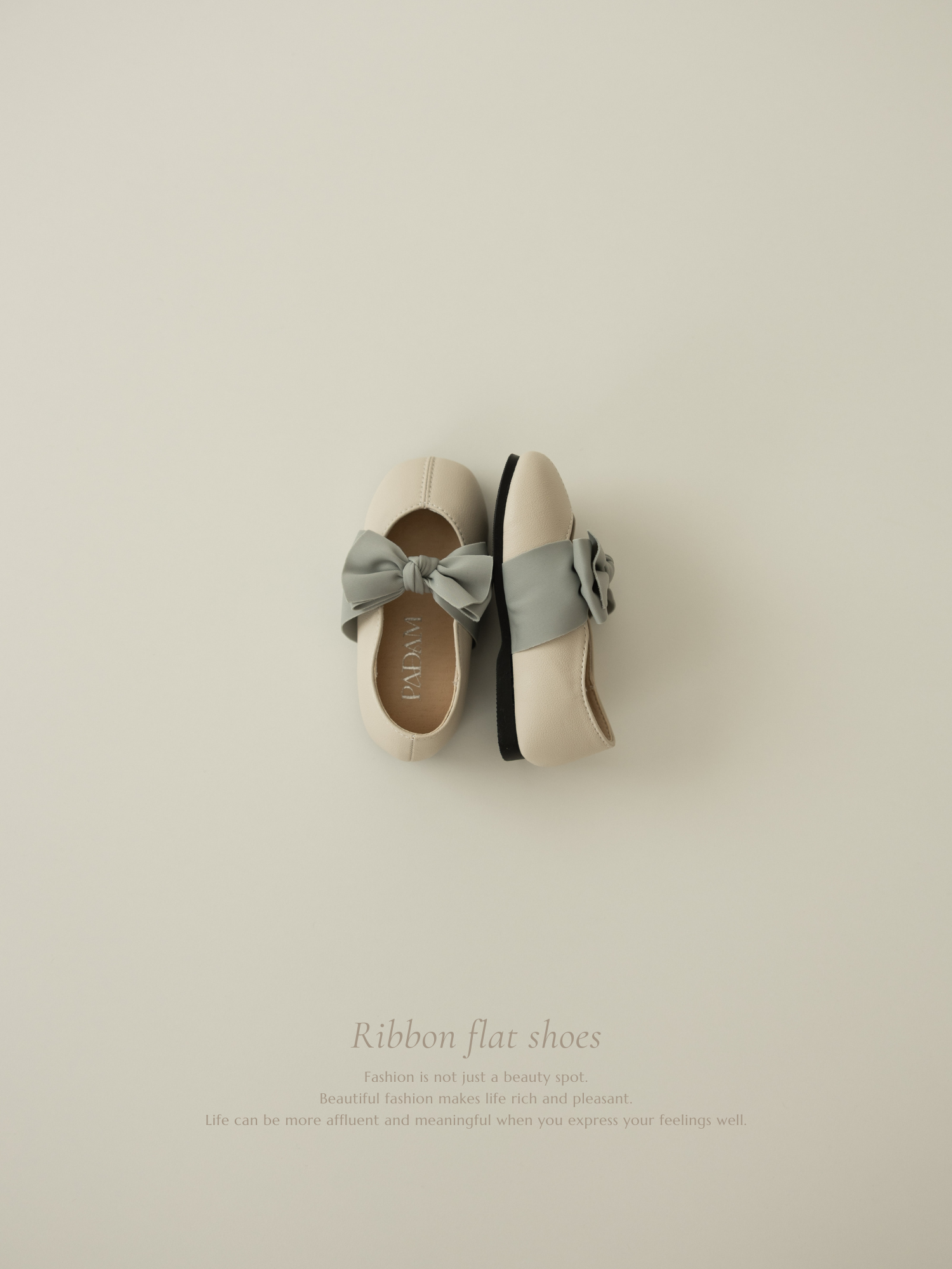 Ribbon flat shoes - Frozen yogurt -