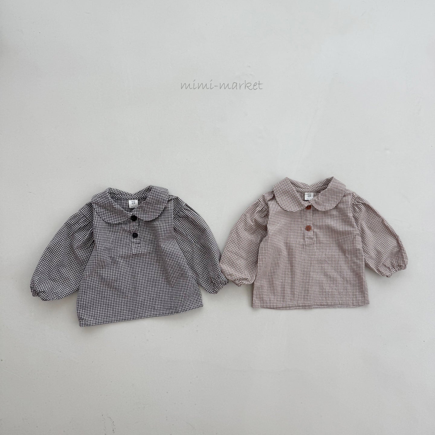 ［mimi market］Short check blouse